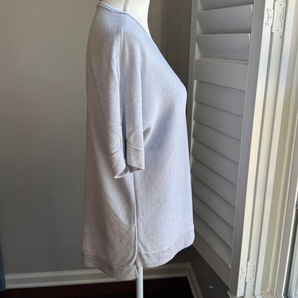 EILEEN FISHER Top Womens M Pale Periwinkle Tunic Tencel Silk Resort Wear Cruise - Picture 5 of 11